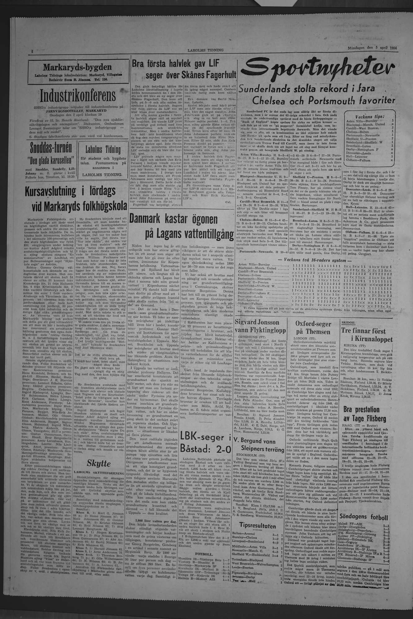 Laholms Tidning Måndag 5 april 1954, sida 4