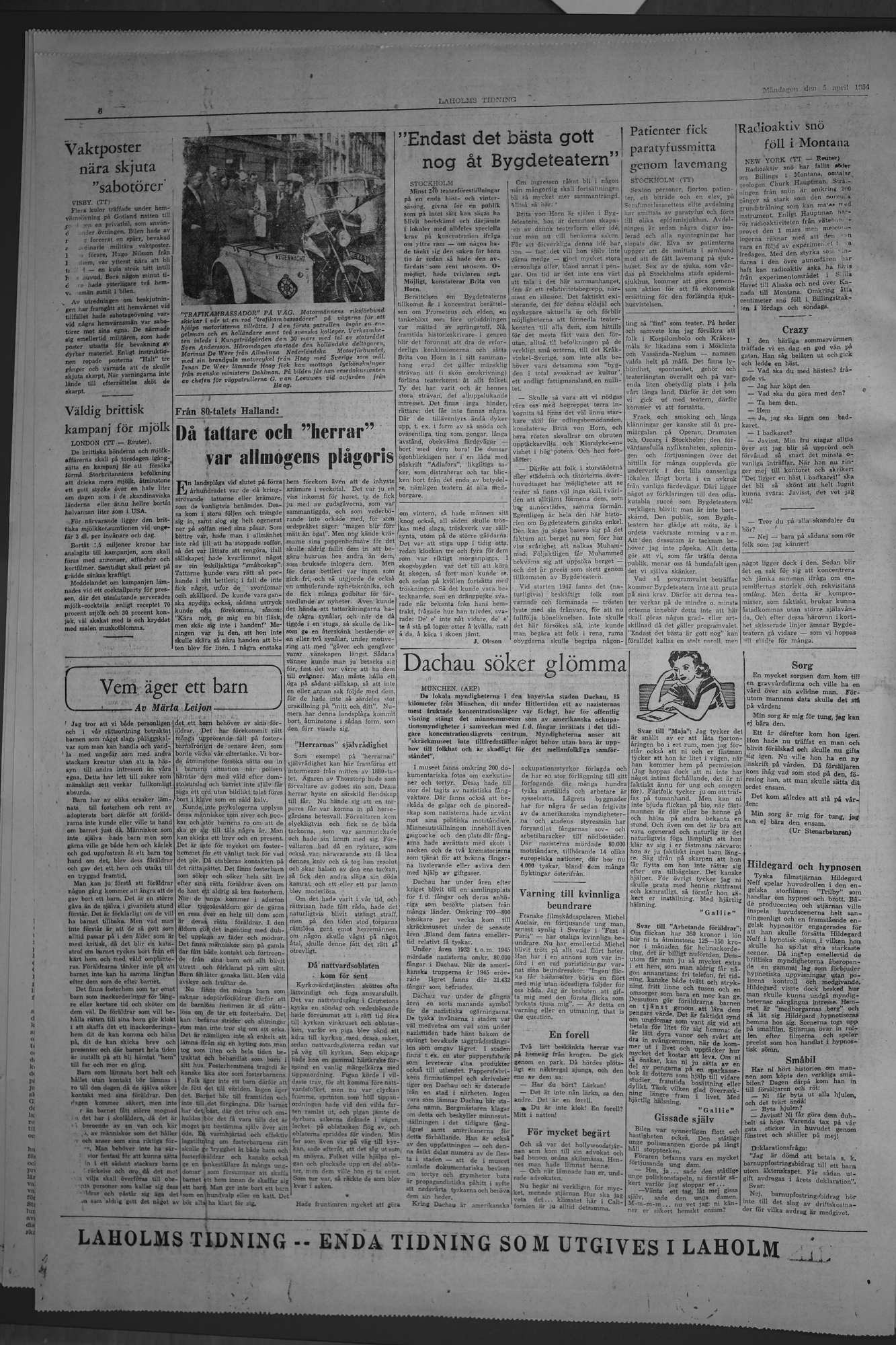 Laholms Tidning Måndag 5 april 1954, sida 6