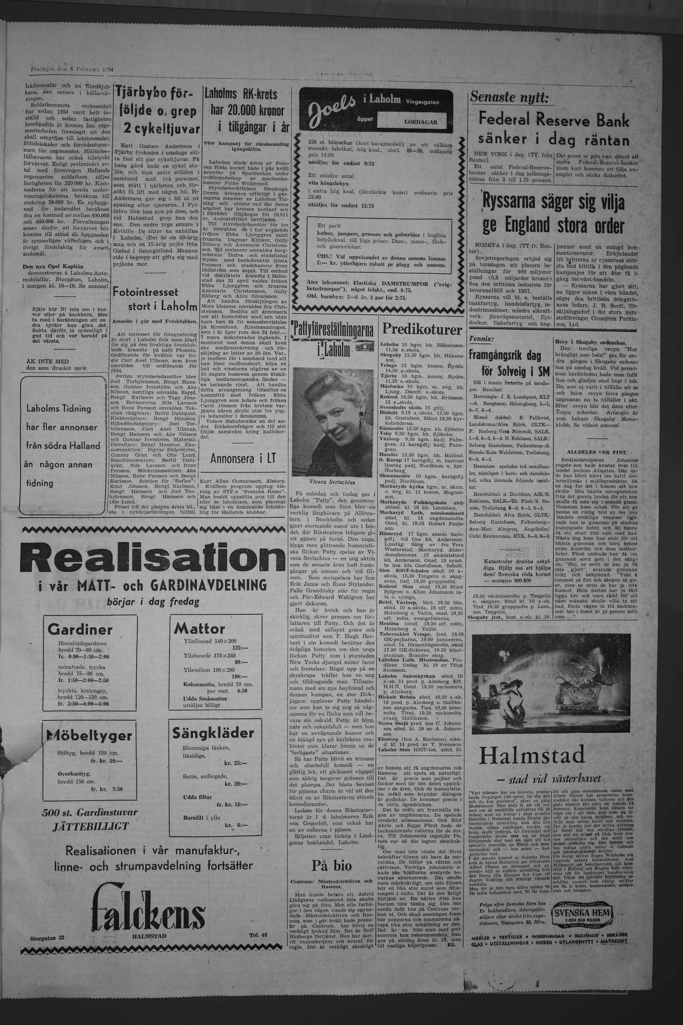Laholms Tidning Fredag 5 februari 1954, sida 3