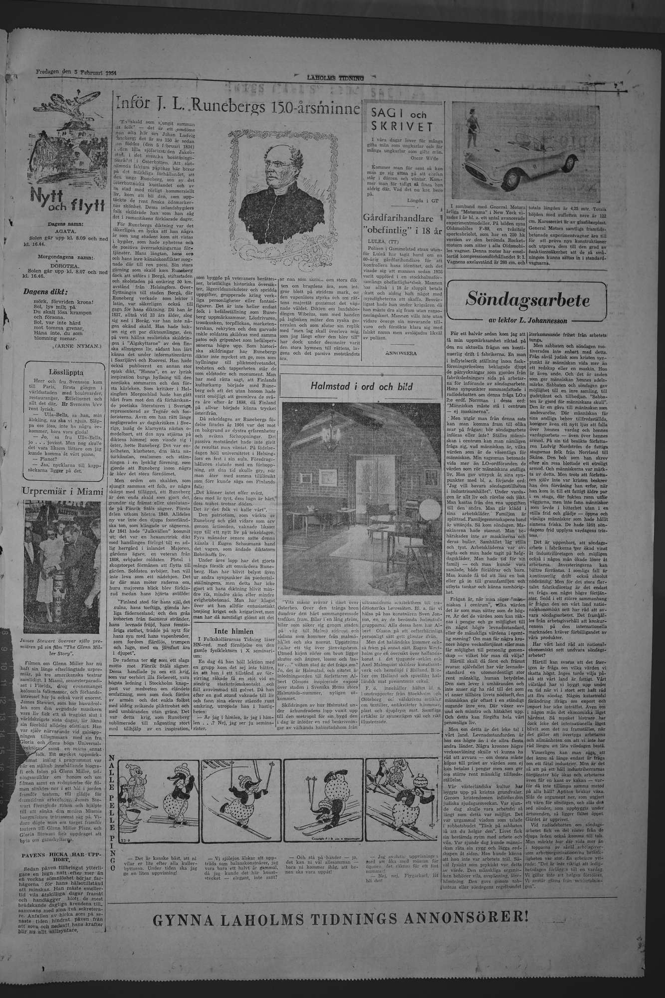 Laholms Tidning Fredag 5 februari 1954, sida 7