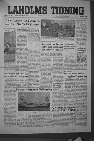Förstasidan, Lördag 5 juni 1954