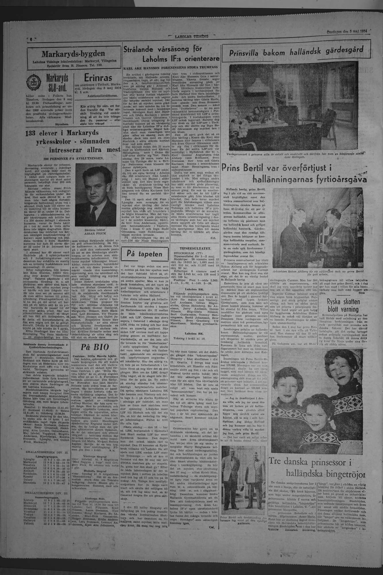 Laholms Tidning Onsdag 5 maj 1954, sida 4