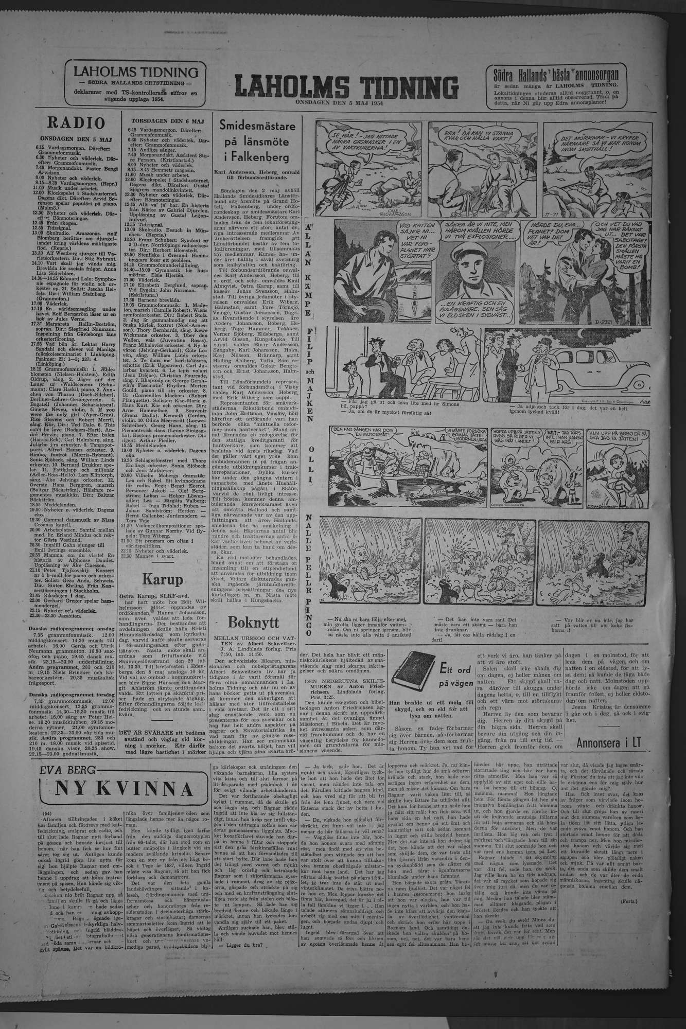 Laholms Tidning Onsdag 5 maj 1954, sida 6