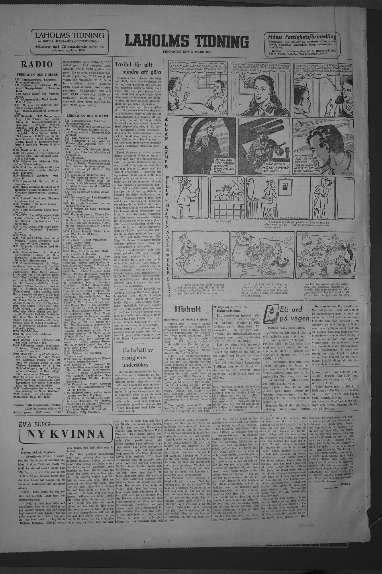 Laholms Tidning Fredag 5 mars 1954, sida 6