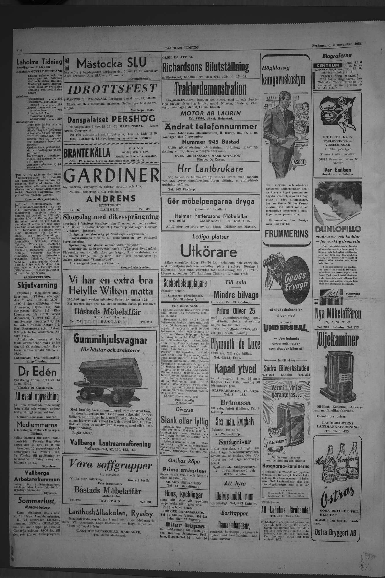Laholms Tidning Fredag 5 november 1954, sida 2