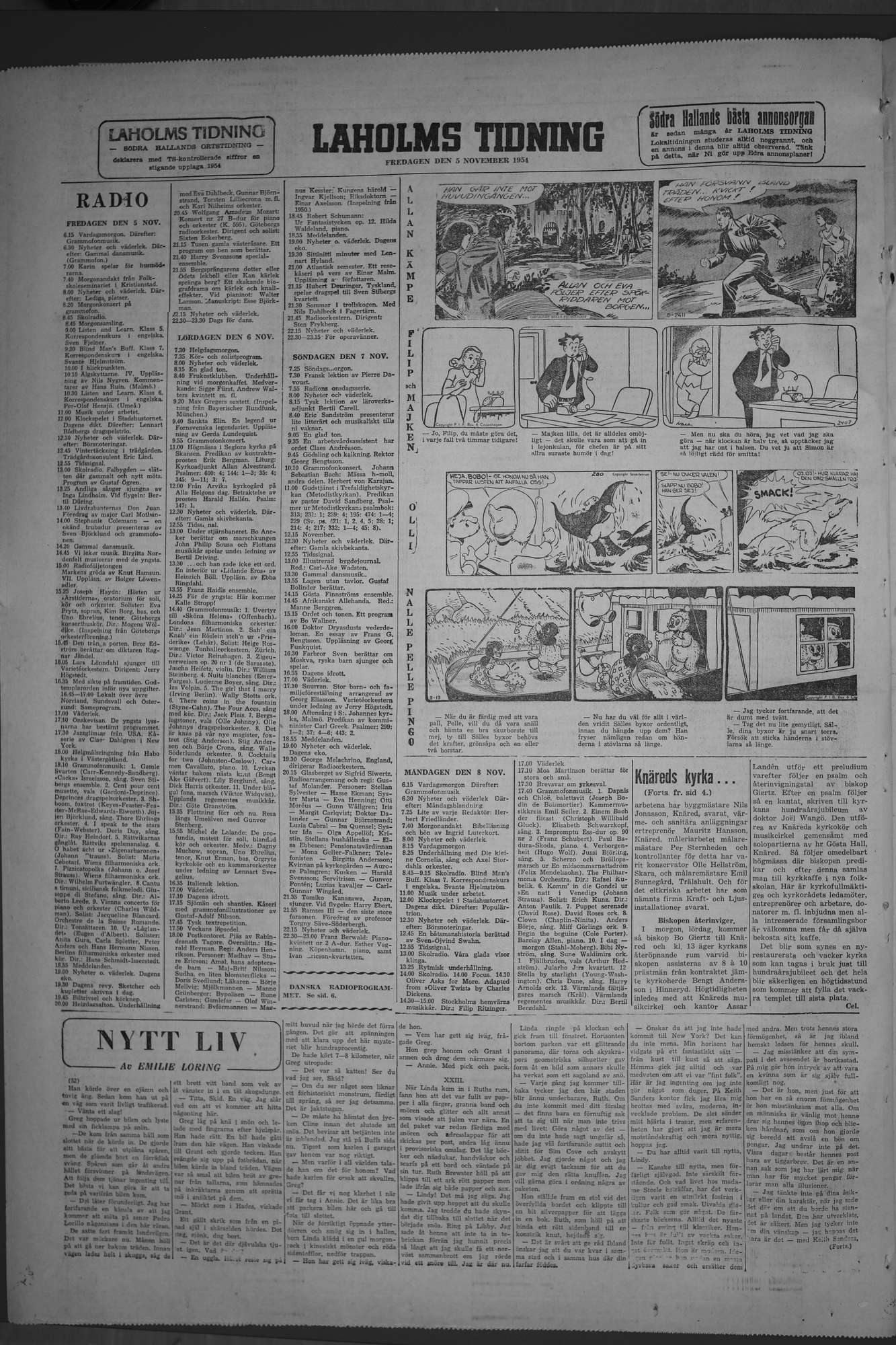 Laholms Tidning Fredag 5 november 1954, sida 8