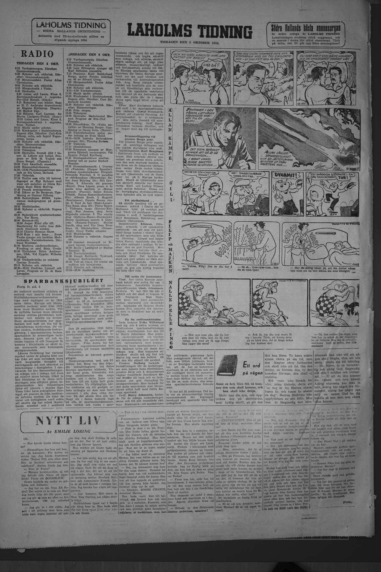 Laholms Tidning Tisdag 5 oktober 1954, sida 6