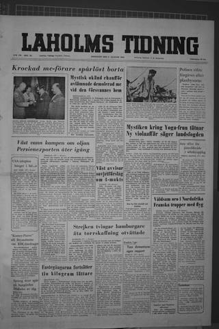 Förstasidan, Fredag 6 augusti 1954