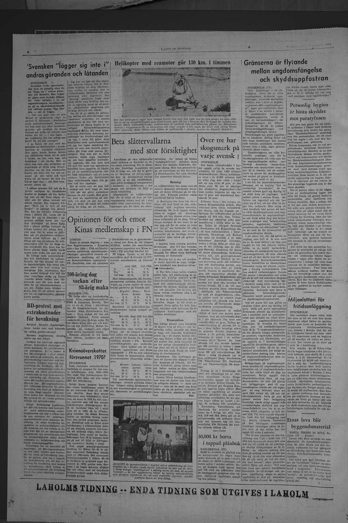 Laholms Tidning Fredag 6 augusti 1954, sida 6
