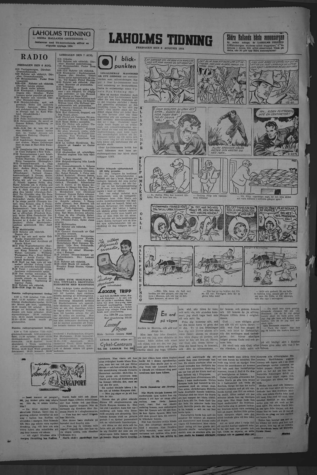 Laholms Tidning Fredag 6 augusti 1954, sida 8