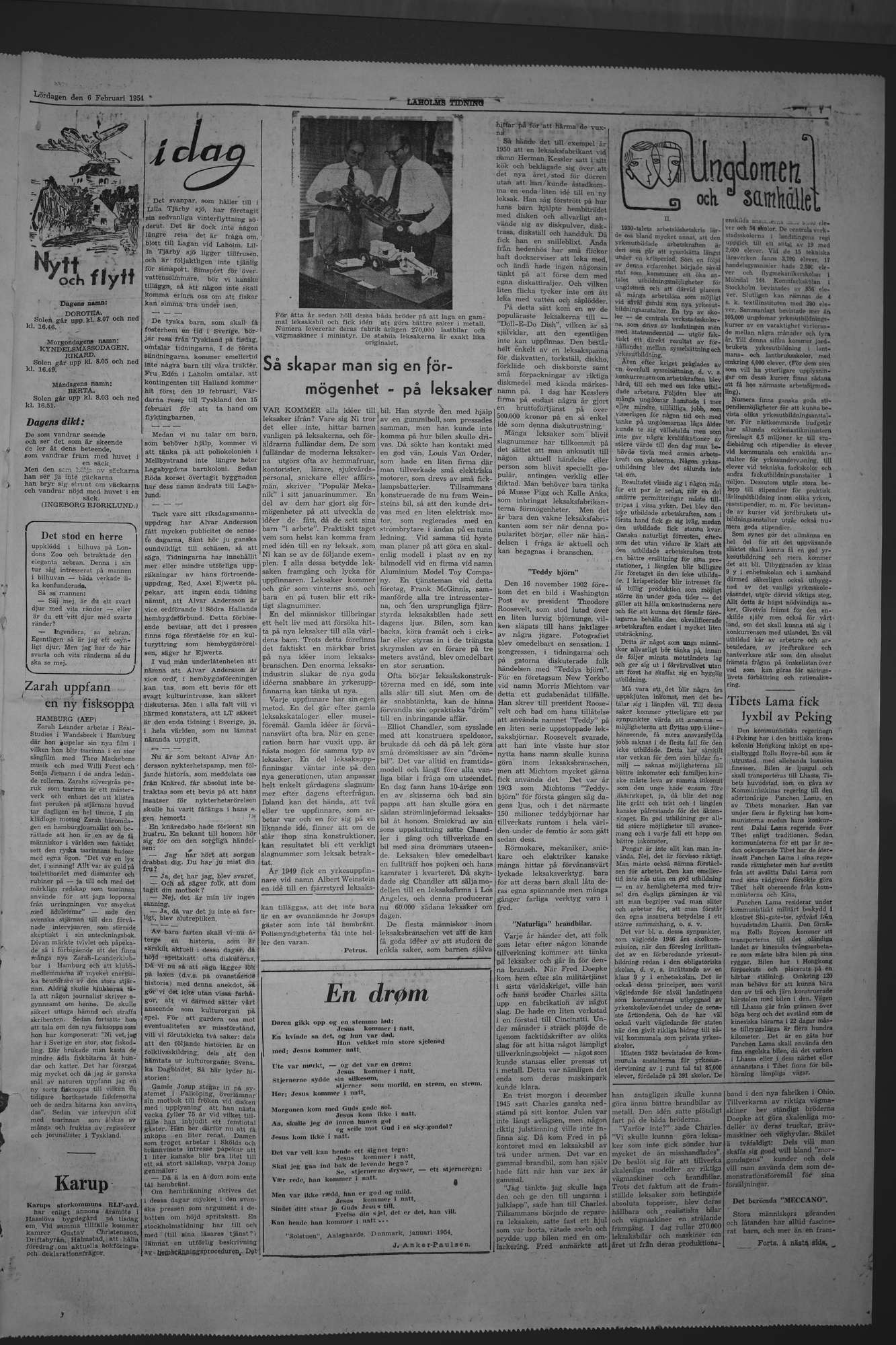 Laholms Tidning Lördag 6 februari 1954, sida 7