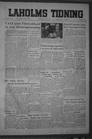 Förstasidan, Tisdag 6 juli 1954