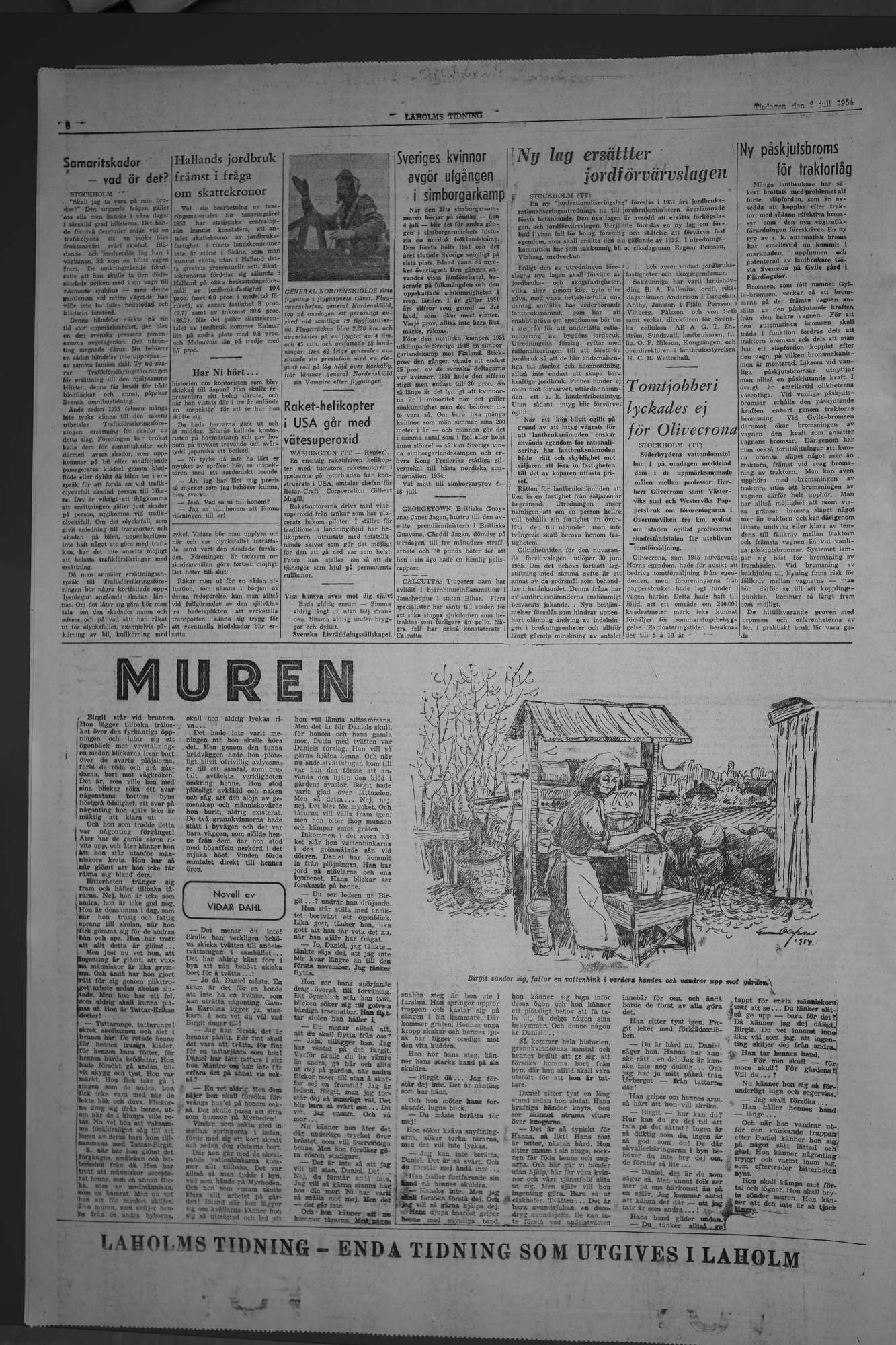 Laholms Tidning Tisdag 6 juli 1954, sida 6
