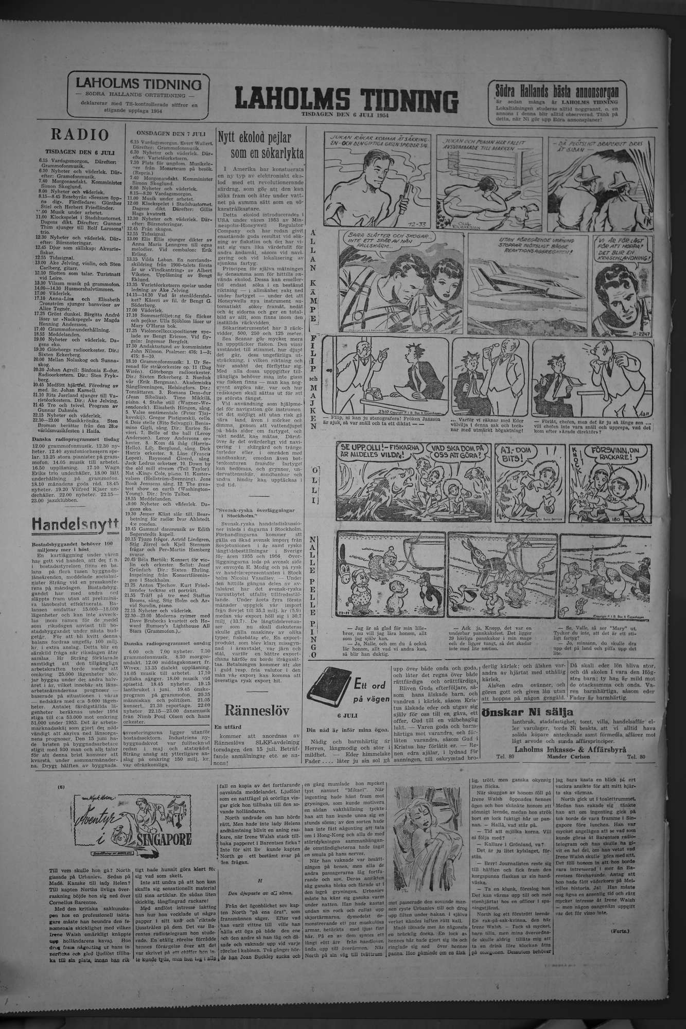 Laholms Tidning Tisdag 6 juli 1954, sida 8
