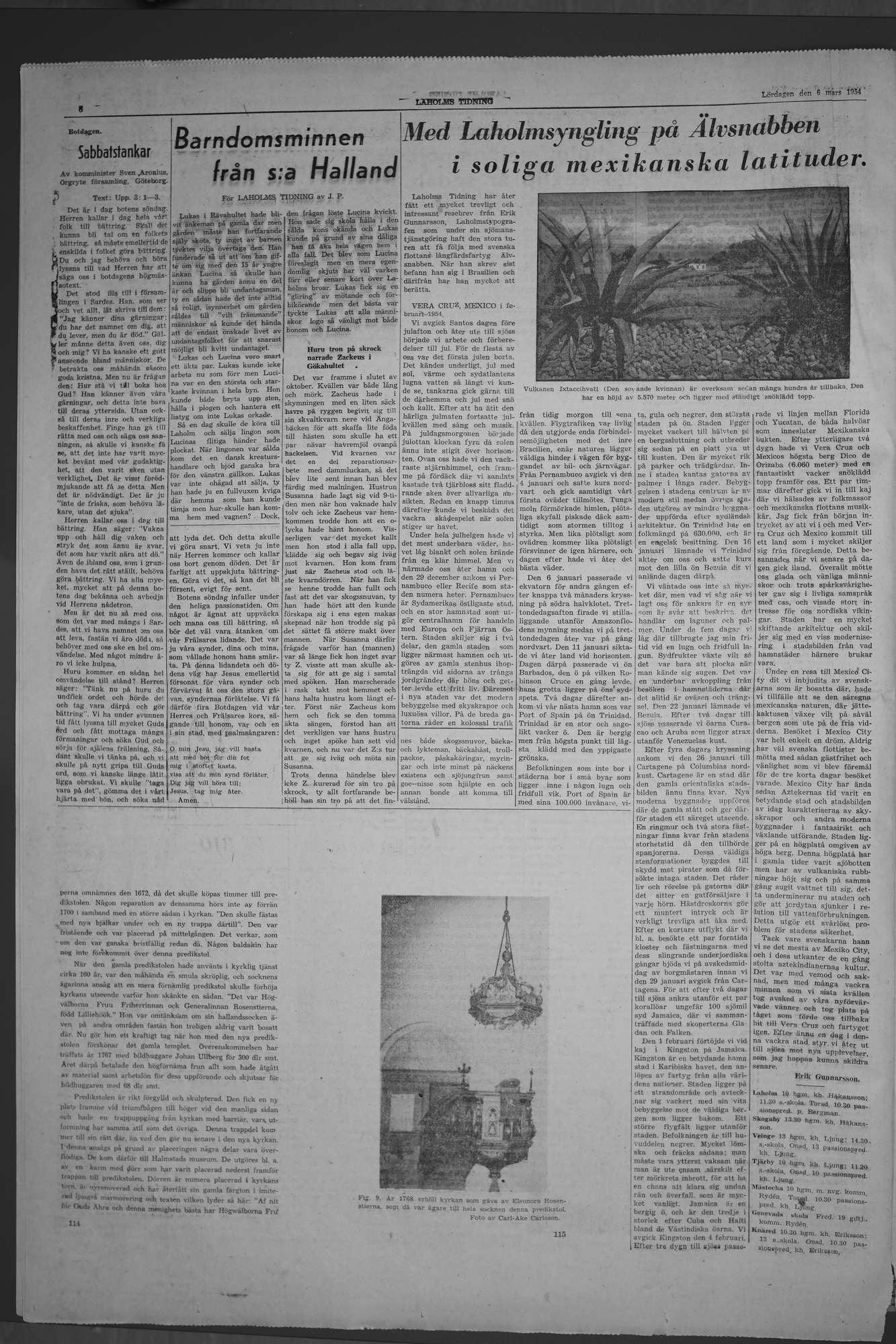 Laholms Tidning Lördag 6 mars 1954, sida 6