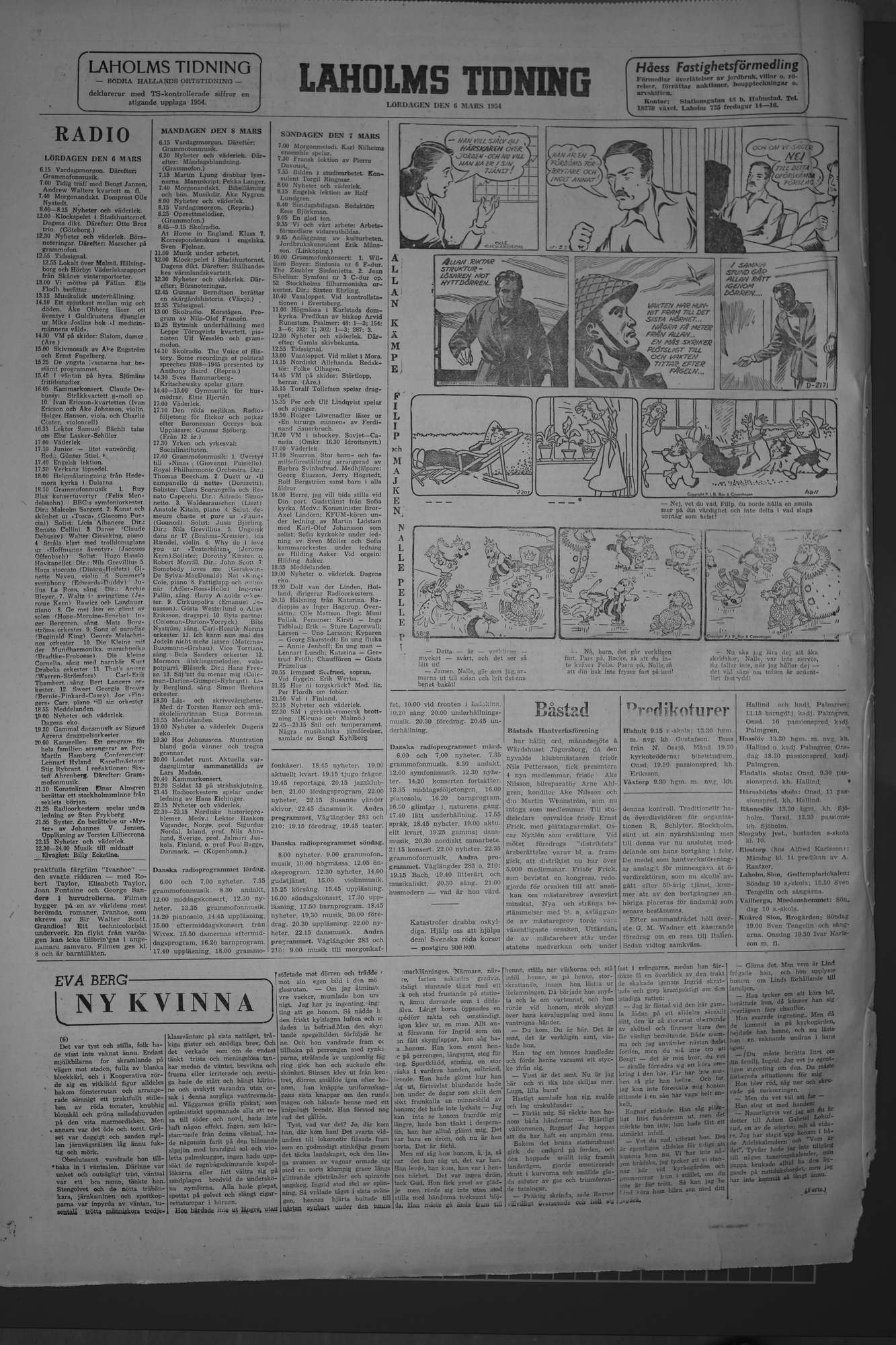 Laholms Tidning Lördag 6 mars 1954, sida 8