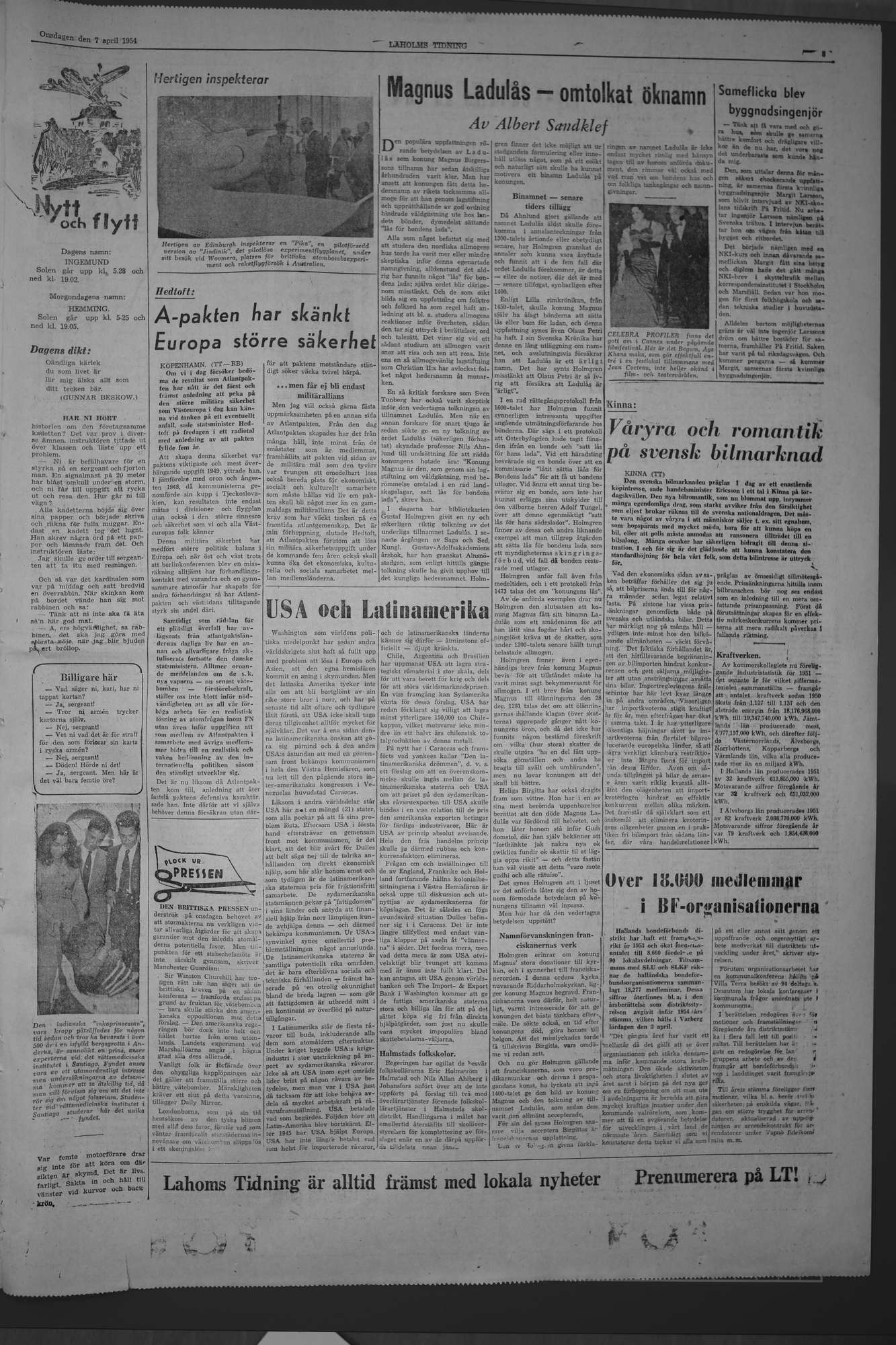 Laholms Tidning Onsdag 7 april 1954, sida 5