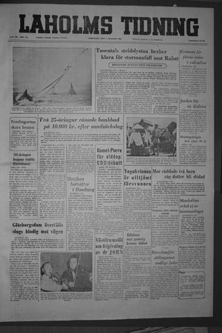 Förstasidan, Lördag 7 augusti 1954