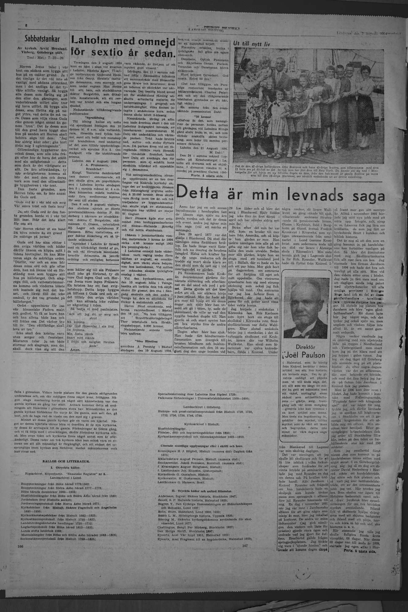 Laholms Tidning Lördag 7 augusti 1954, sida 6