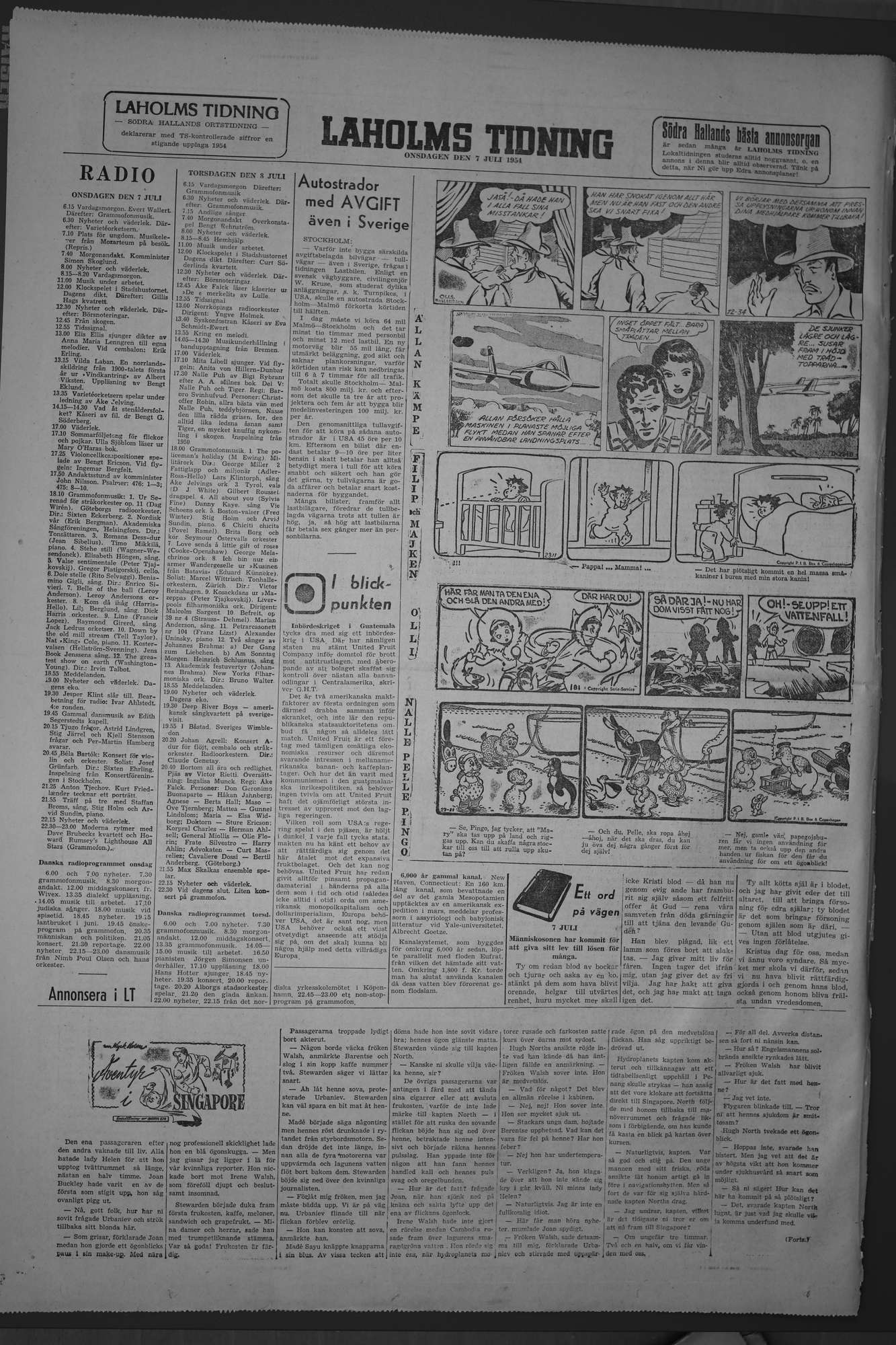 Laholms Tidning Onsdag 7 juli 1954, sida 6