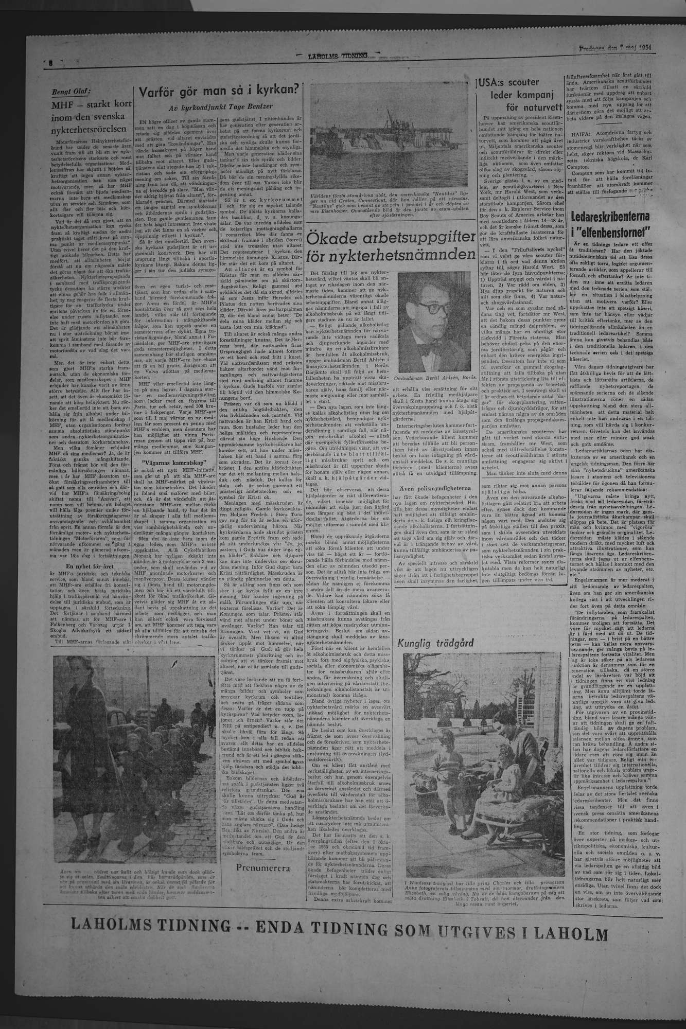 Laholms Tidning Fredag 7 maj 1954, sida 6