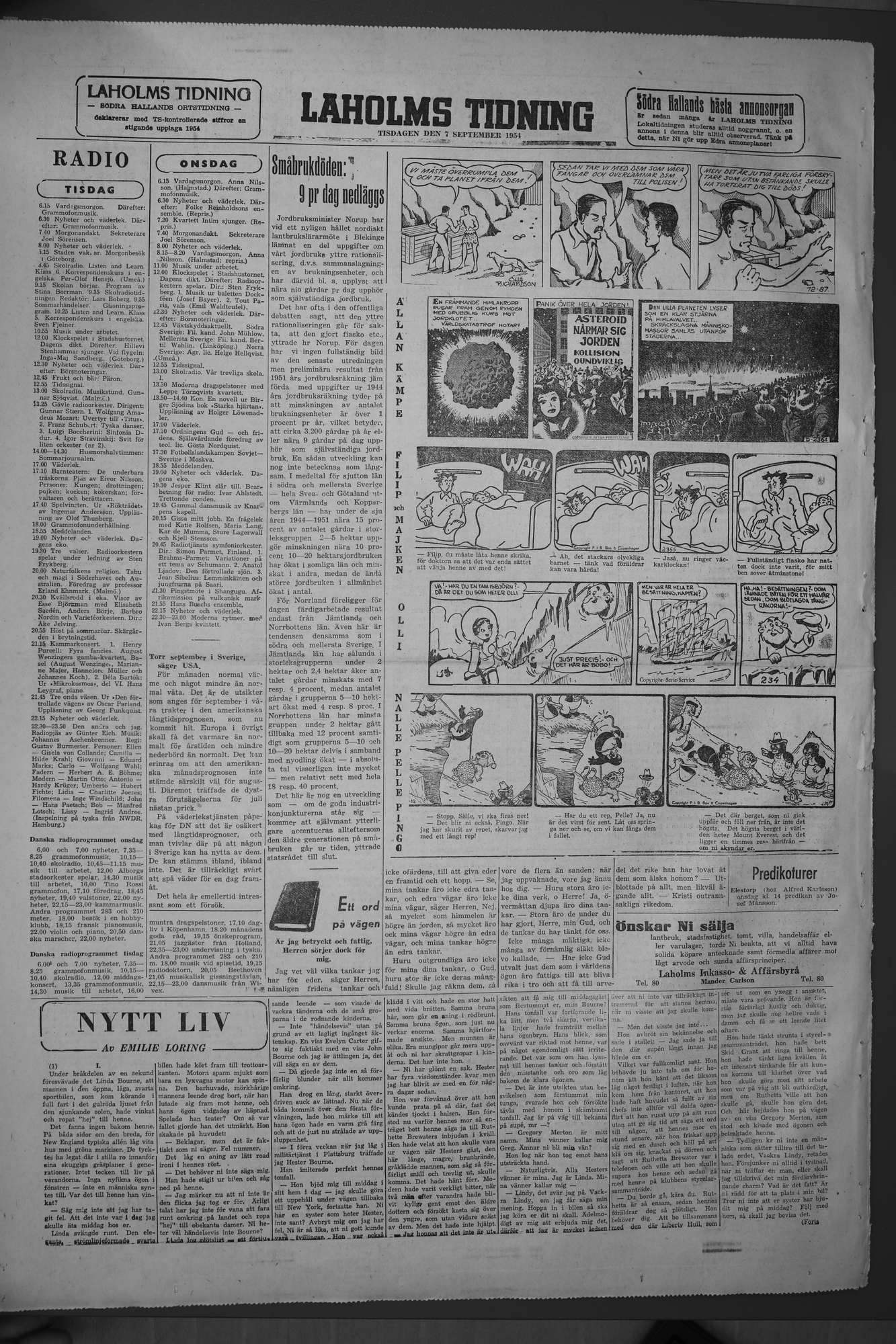 Laholms Tidning Tisdag 7 september 1954, sida 6