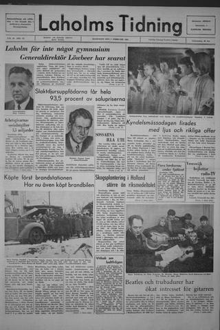 Förstasidan, Måndag 7 februari 1966