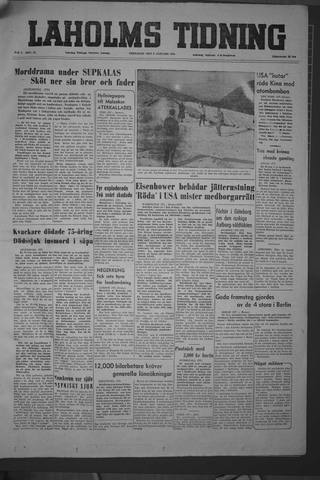 Förstasidan, Fredag 8 januari 1954