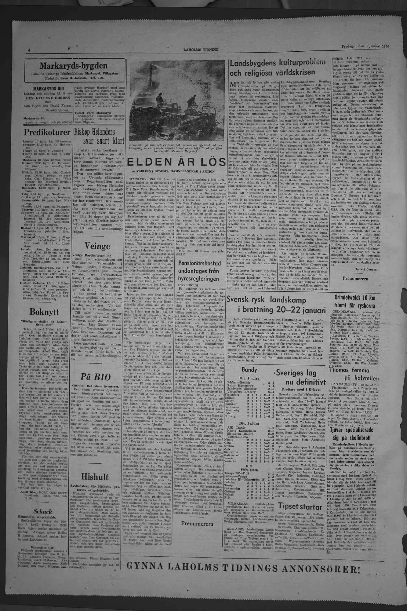 Laholms Tidning Fredag 8 januari 1954, sida 4
