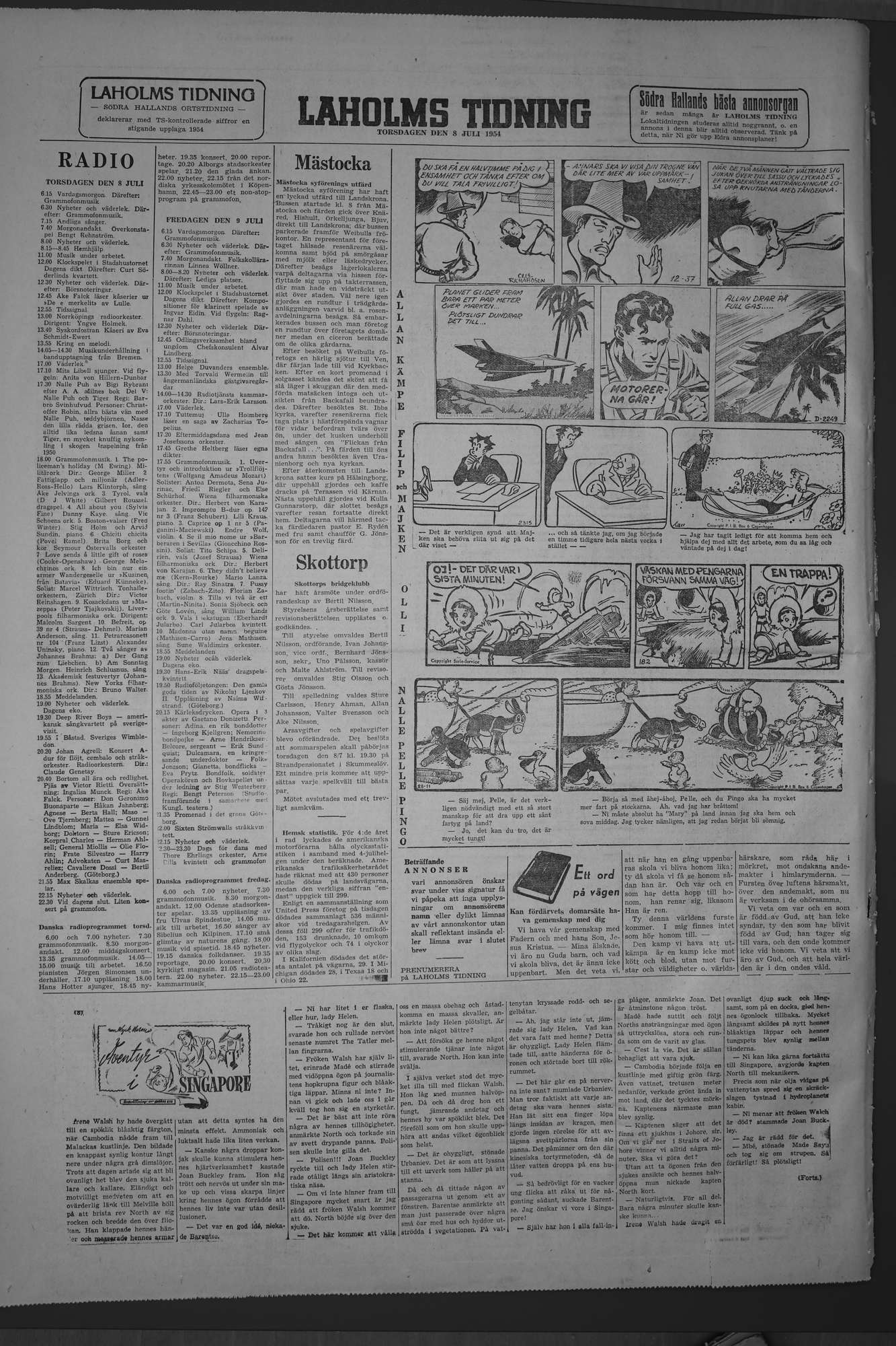 Laholms Tidning Torsdag 8 juli 1954, sida 6