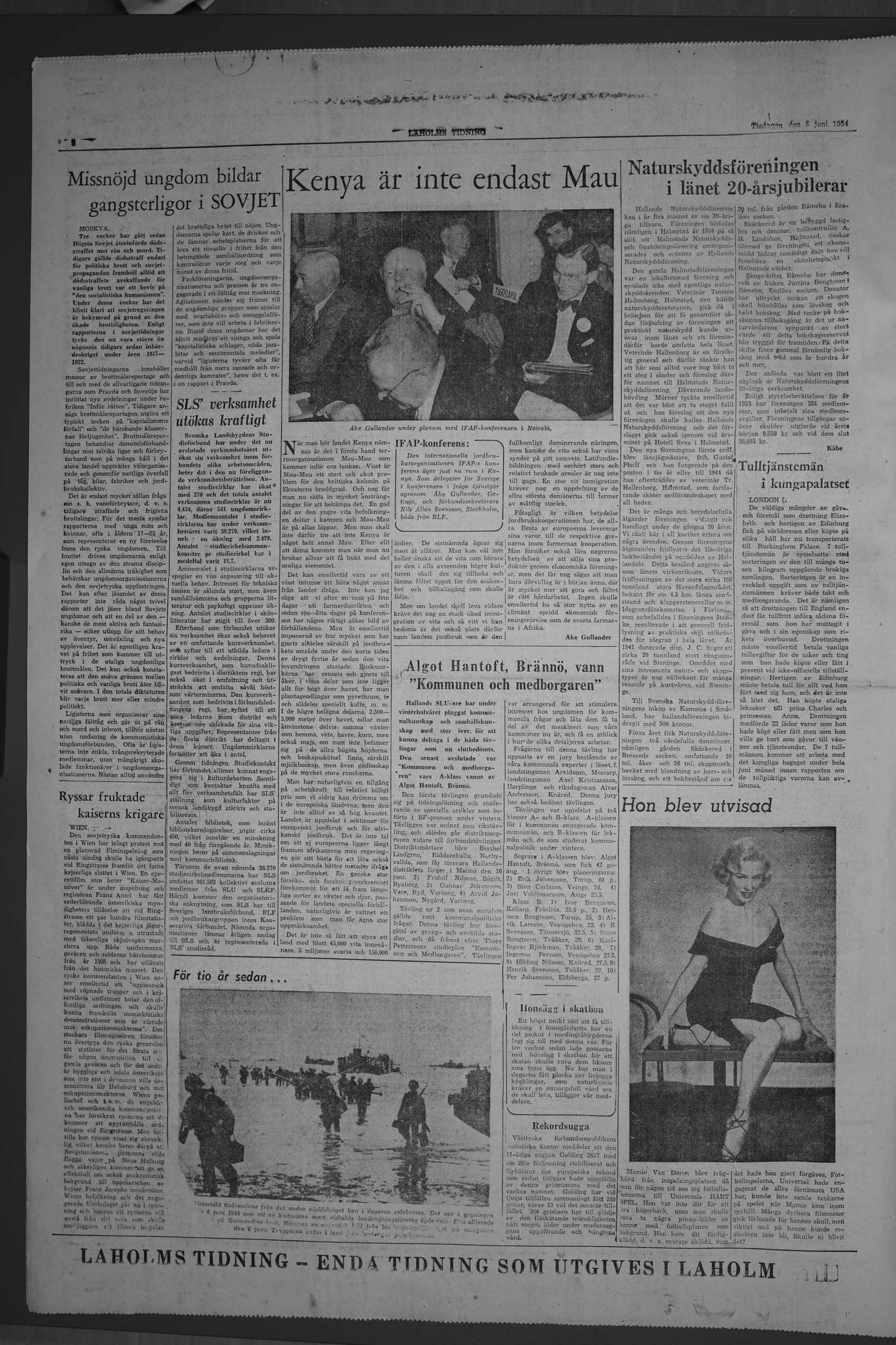 Laholms Tidning Tisdag 8 juni 1954, sida 6