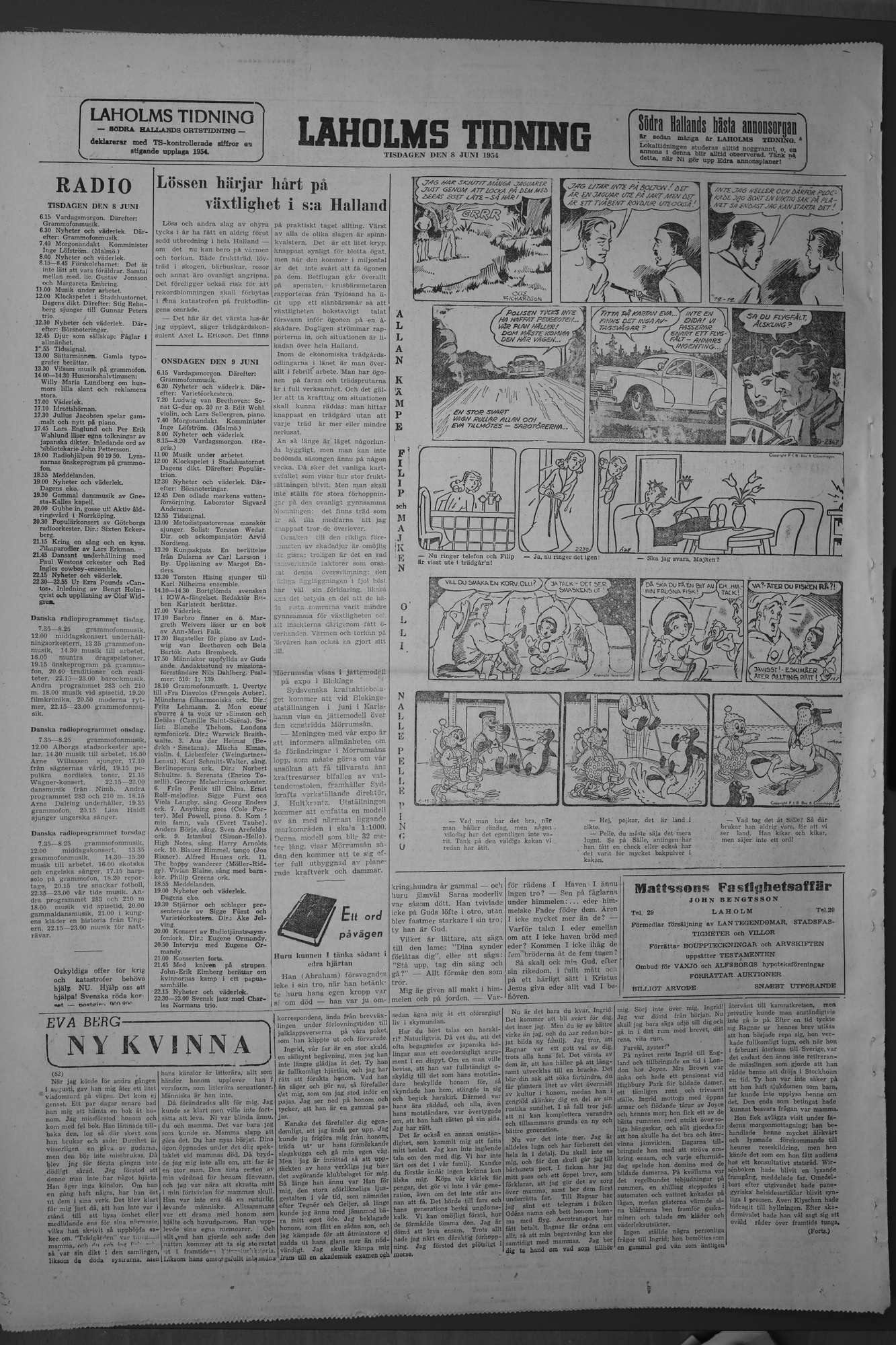 Laholms Tidning Tisdag 8 juni 1954, sida 8