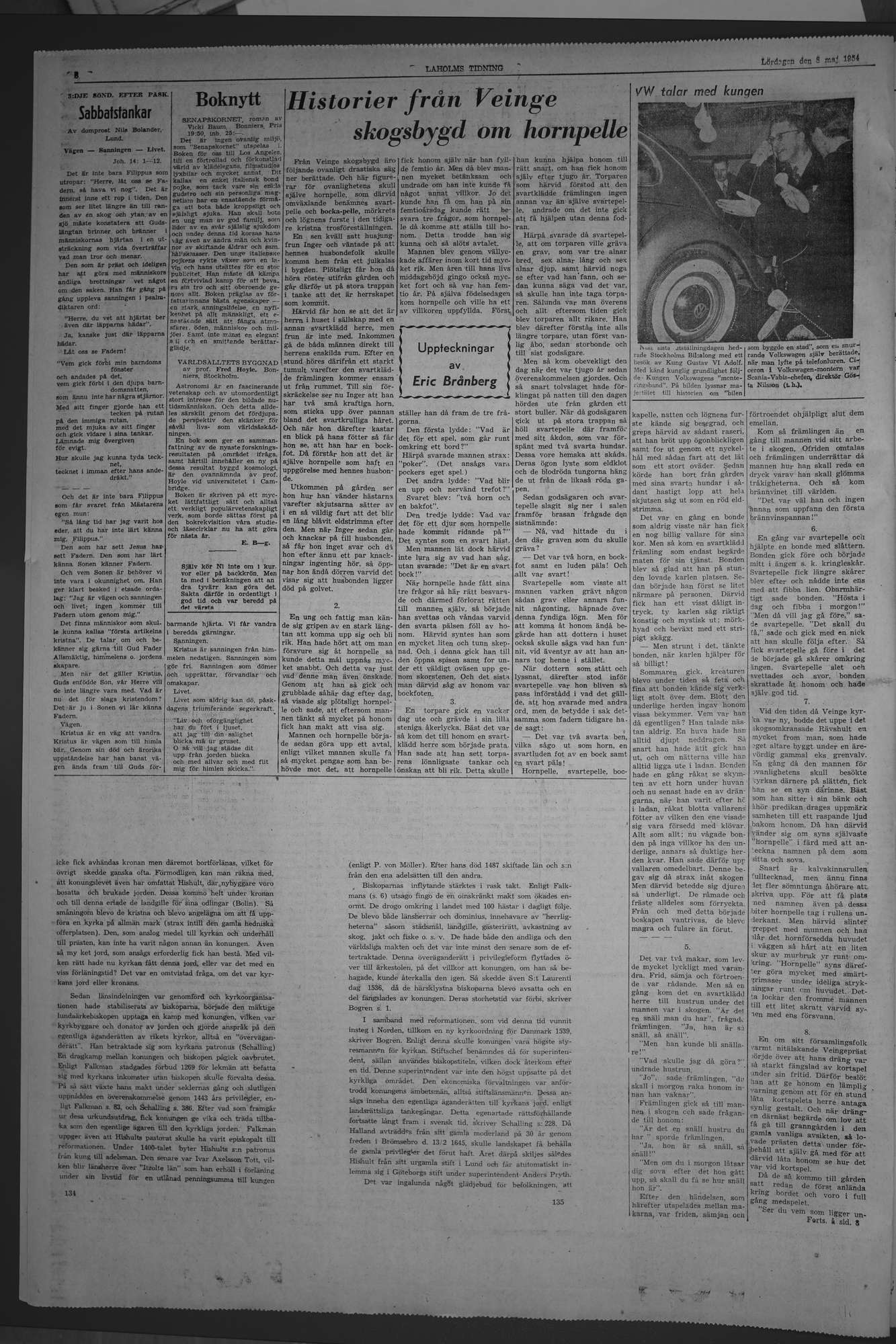 Laholms Tidning Lördag 8 maj 1954, sida 6