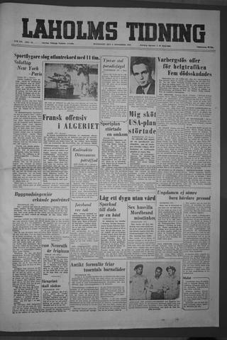 Förstasidan, Måndag 8 november 1954