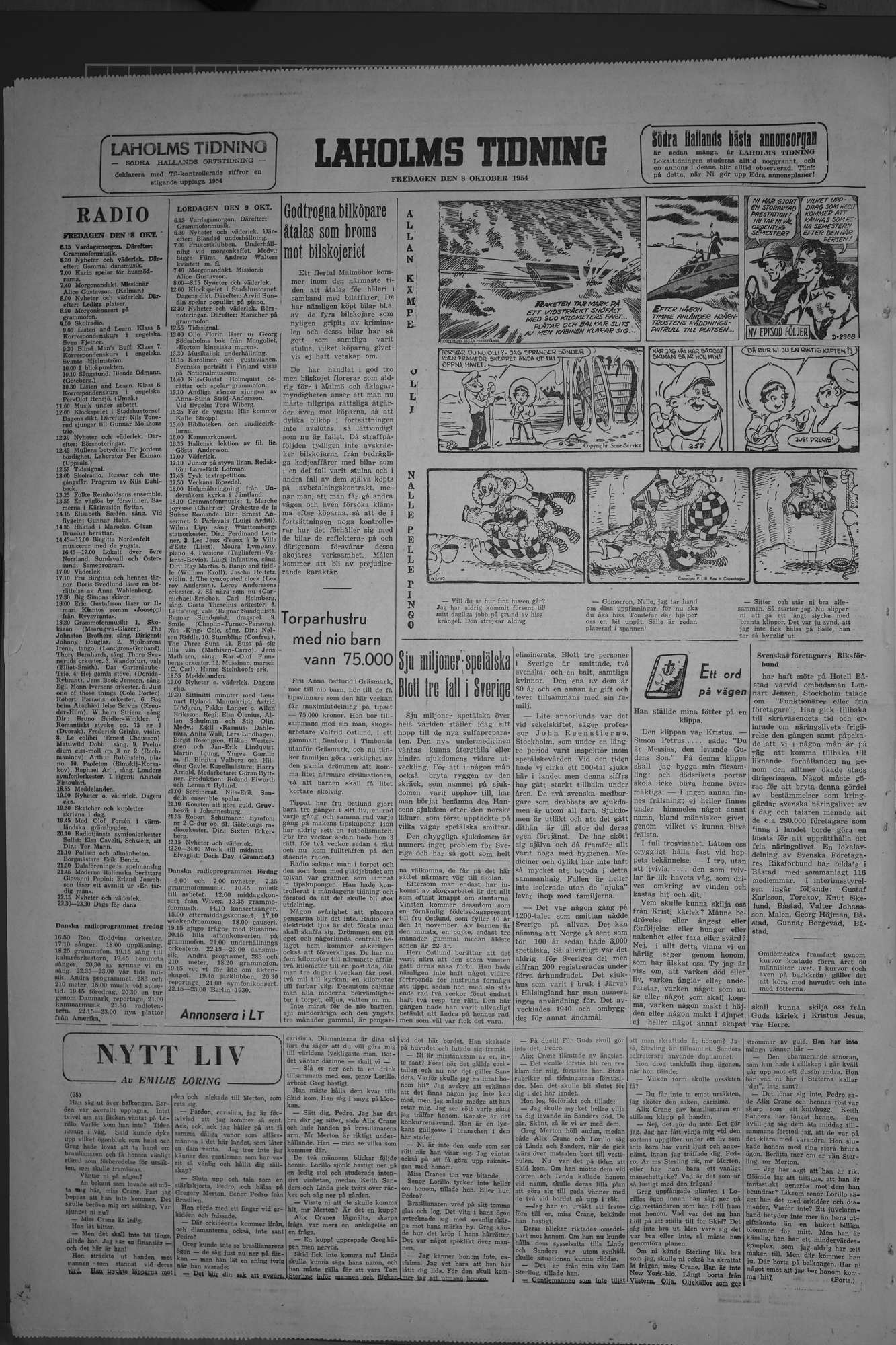 Laholms Tidning Fredag 8 oktober 1954, sida 8