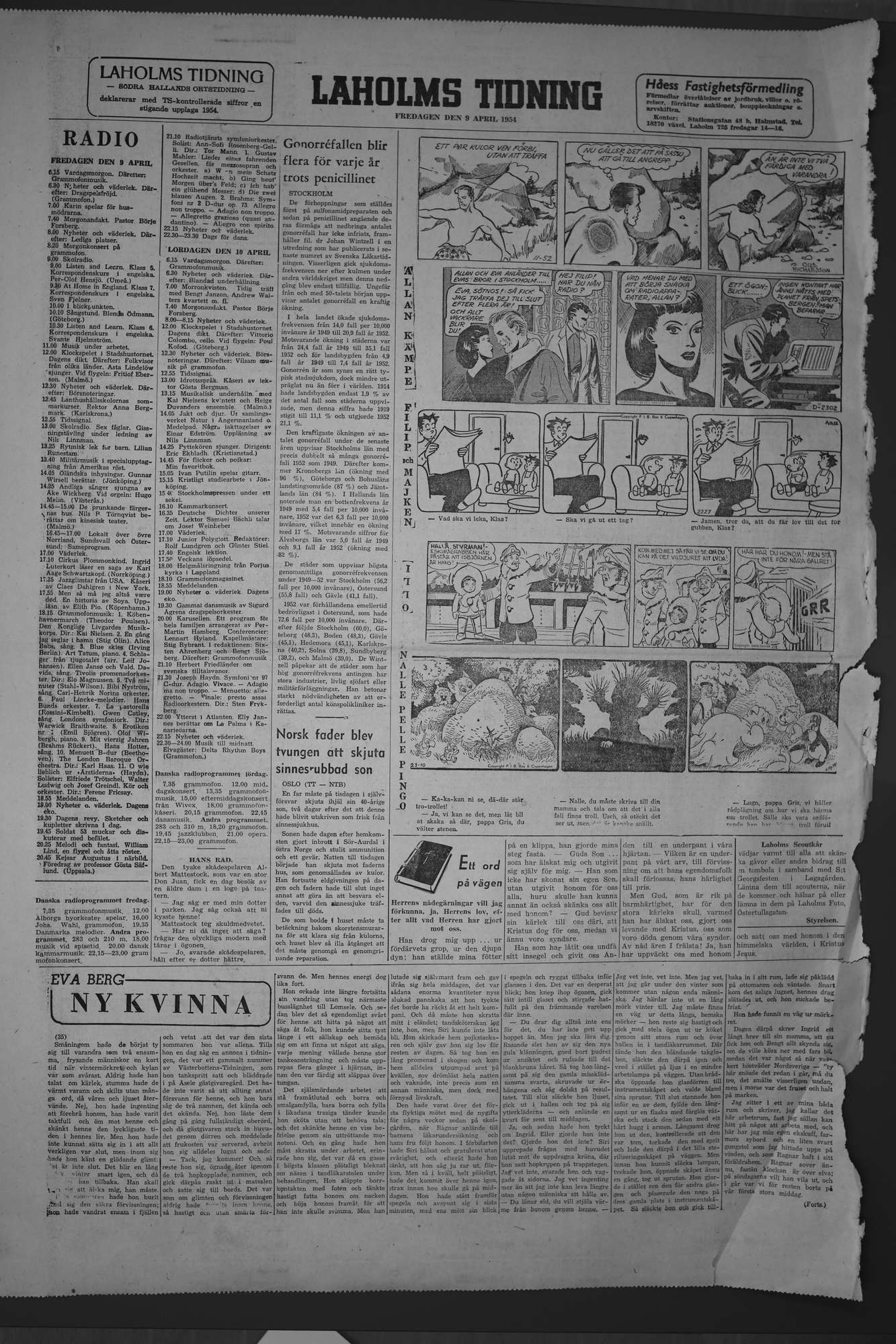Laholms Tidning Fredag 9 april 1954, sida 8