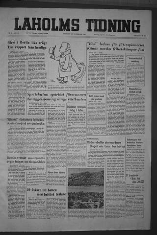 Förstasidan, Tisdag 9 februari 1954