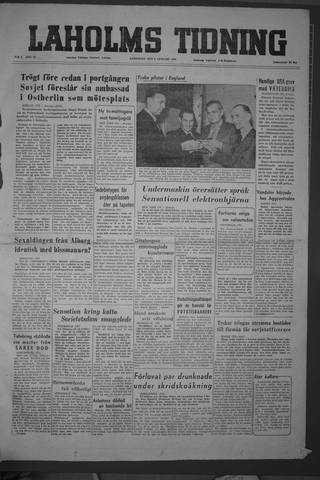 Förstasidan, Lördag 9 januari 1954