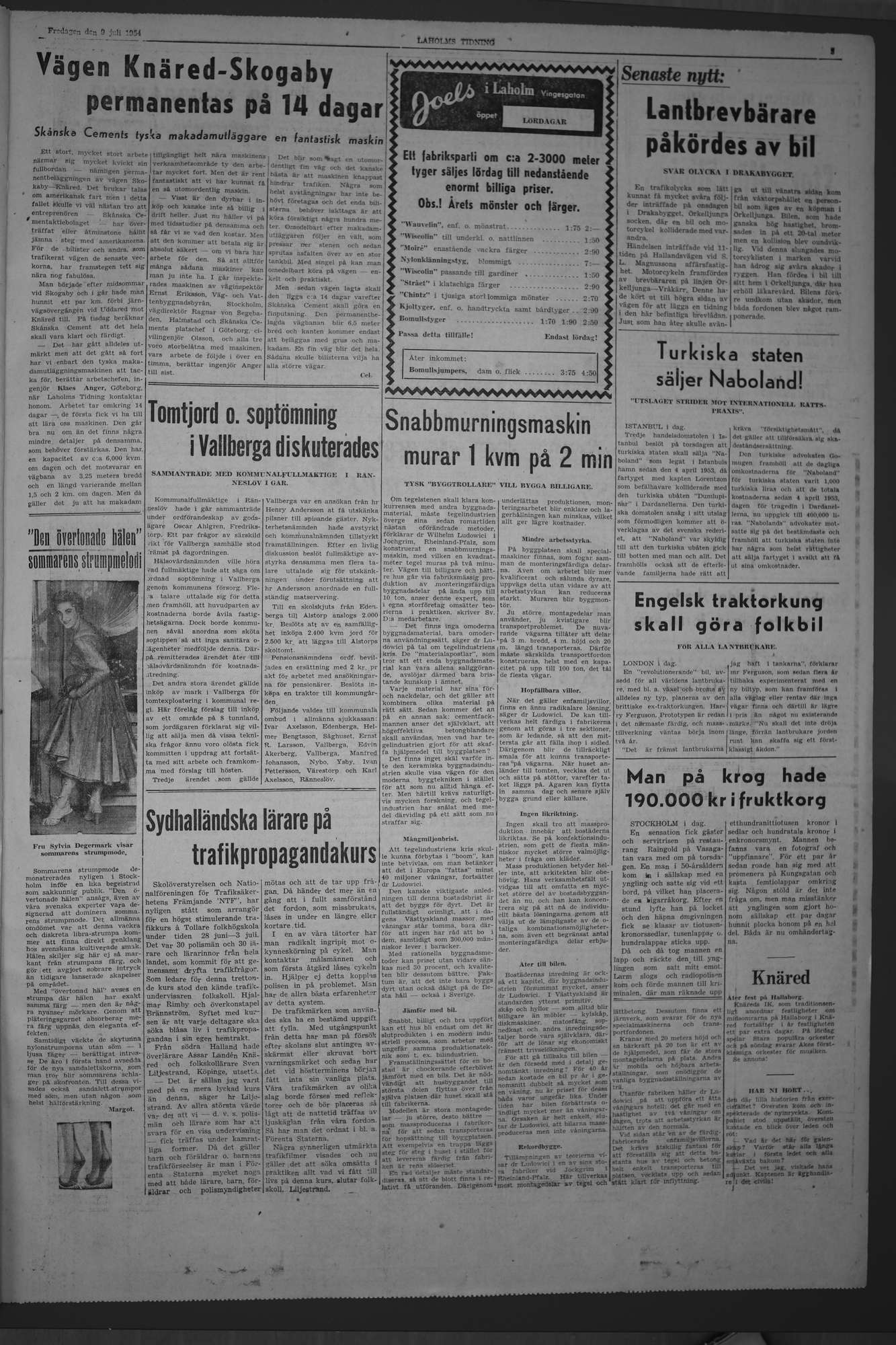 Laholms Tidning Fredag 9 juli 1954, sida 3