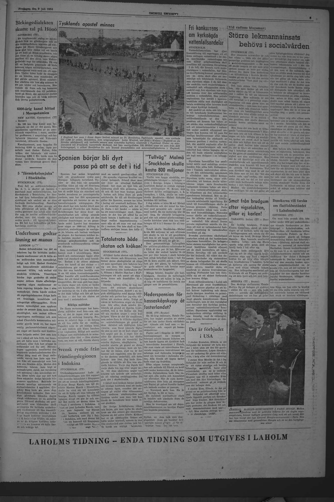 Laholms Tidning Fredag 9 juli 1954, sida 5