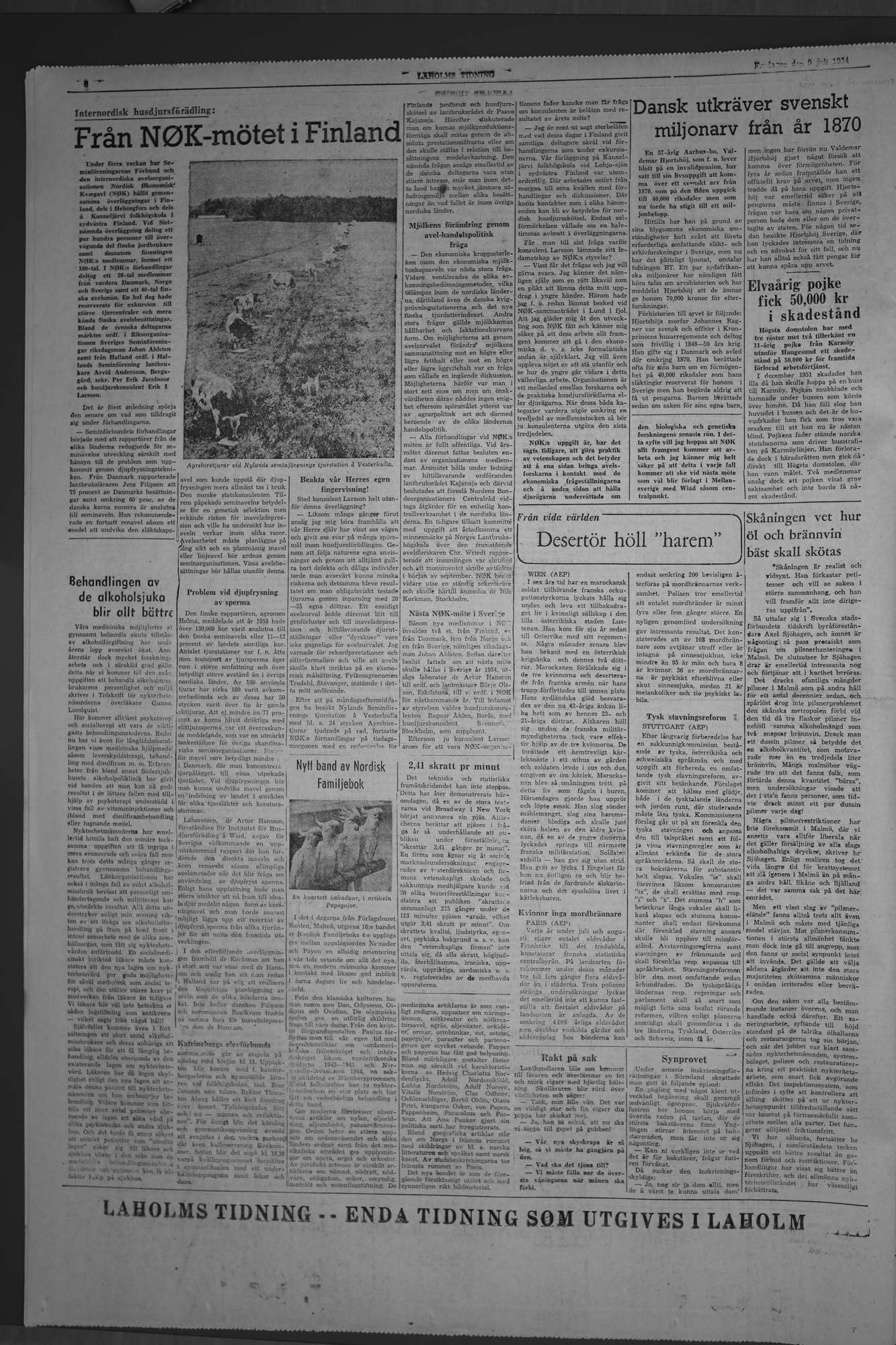 Laholms Tidning Fredag 9 juli 1954, sida 6