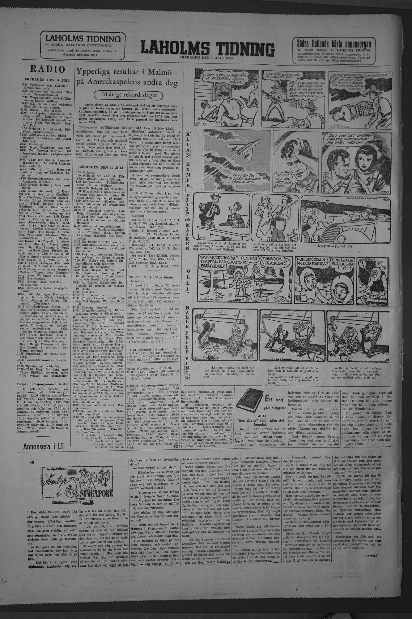 Laholms Tidning Fredag 9 juli 1954, sida 8