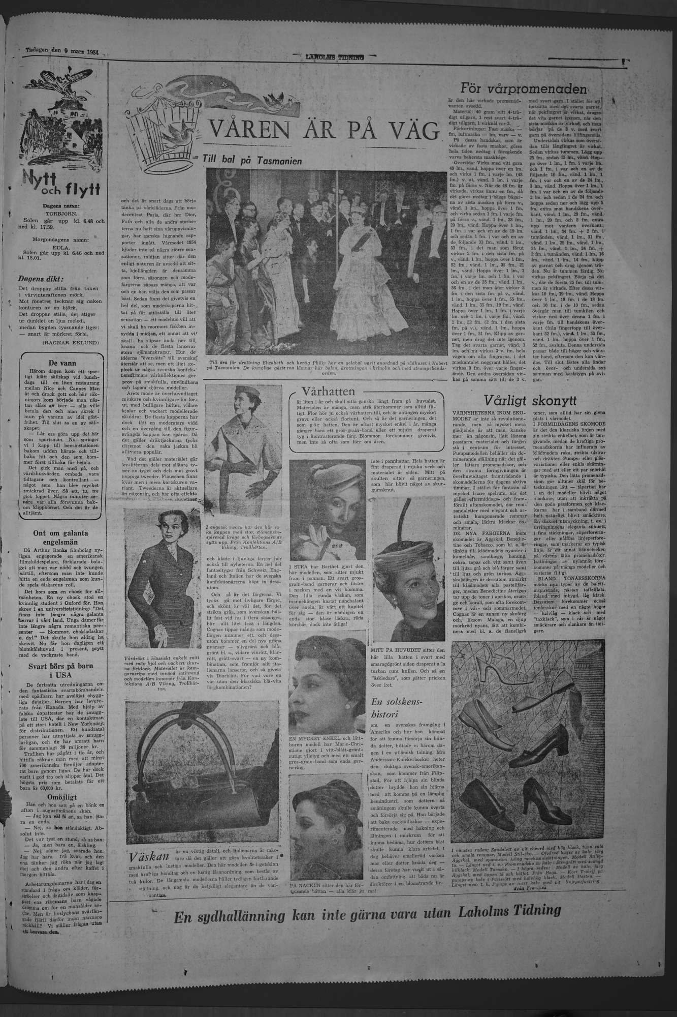 Laholms Tidning Tisdag 9 mars 1954, sida 7