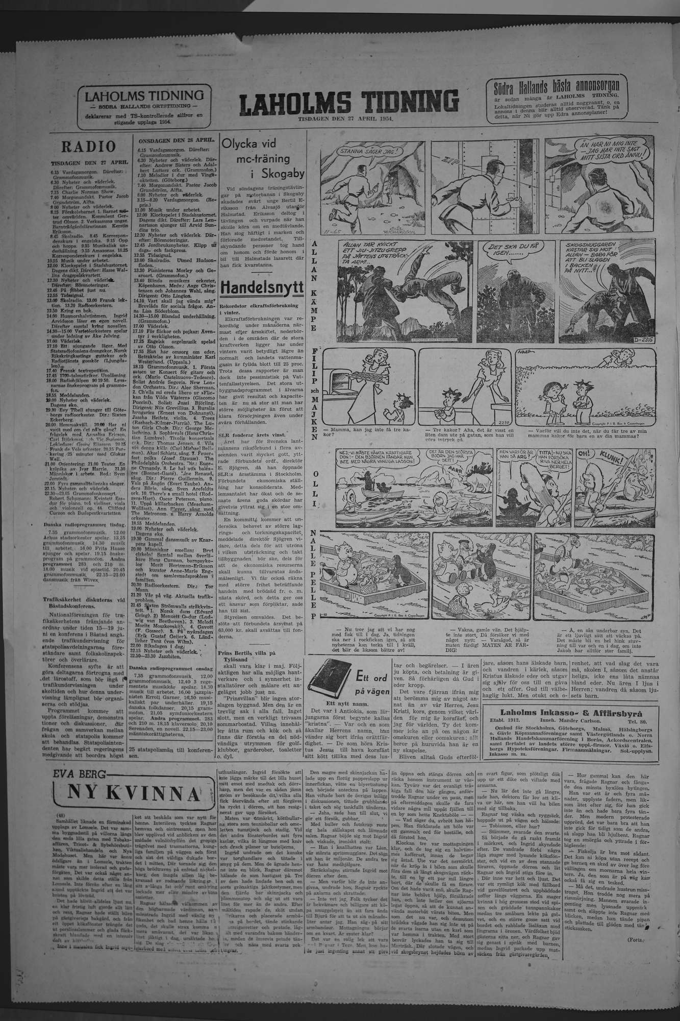 Laholms Tidning Tisdag 27 april 1954, sida 6