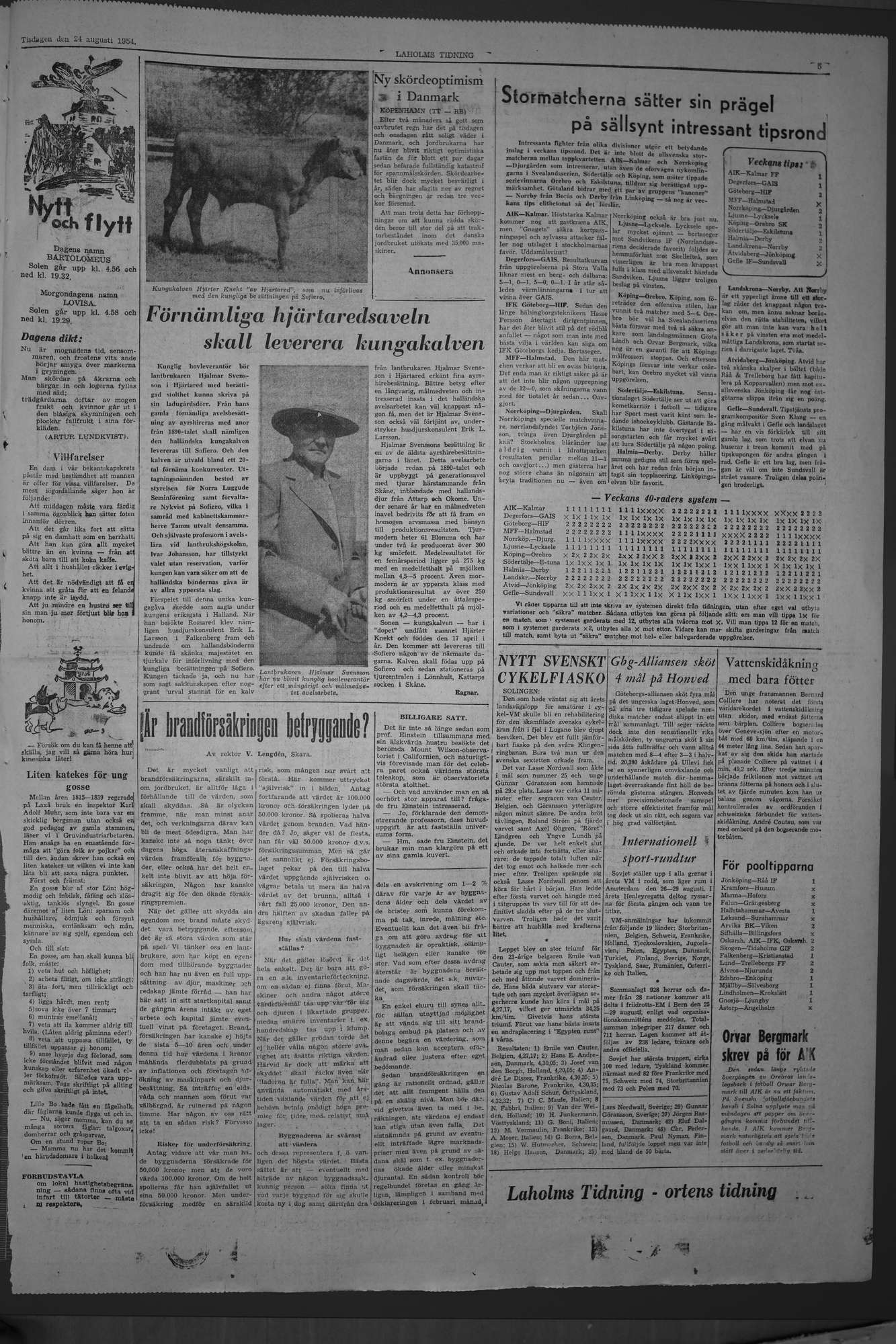 Laholms Tidning Tisdag 24 augusti 1954, sida 5