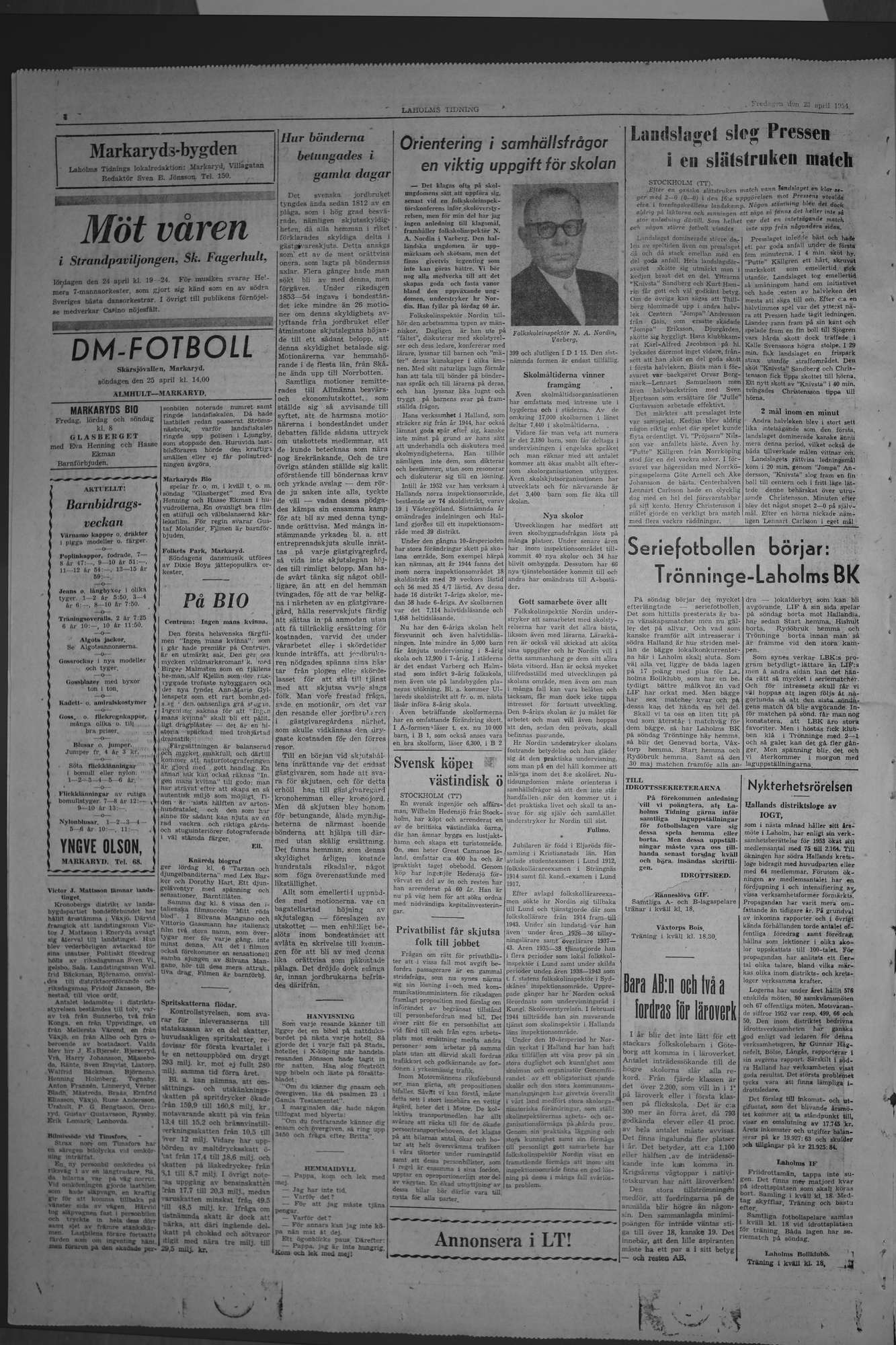 Laholms Tidning Fredag 23 april 1954, sida 4