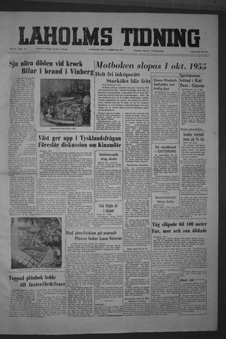Förstasidan, Onsdag 10 februari 1954