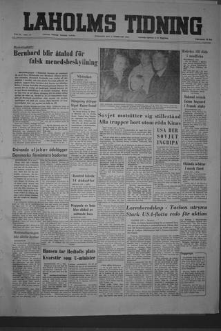 Förstasidan, Tisdag 1 februari 1955