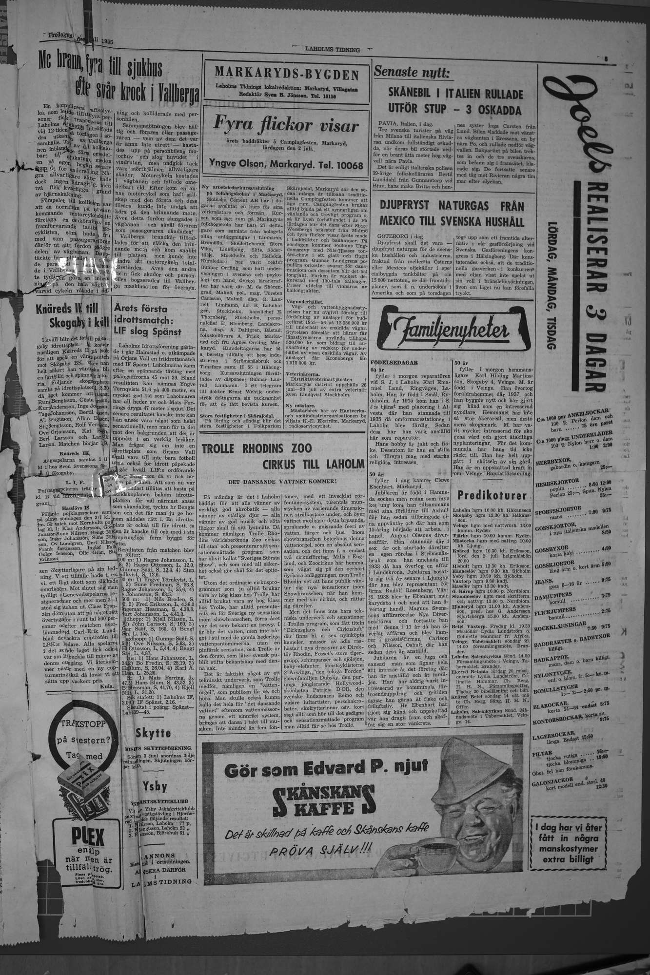 Laholms Tidning Fredag 1 juli 1955, sida 3