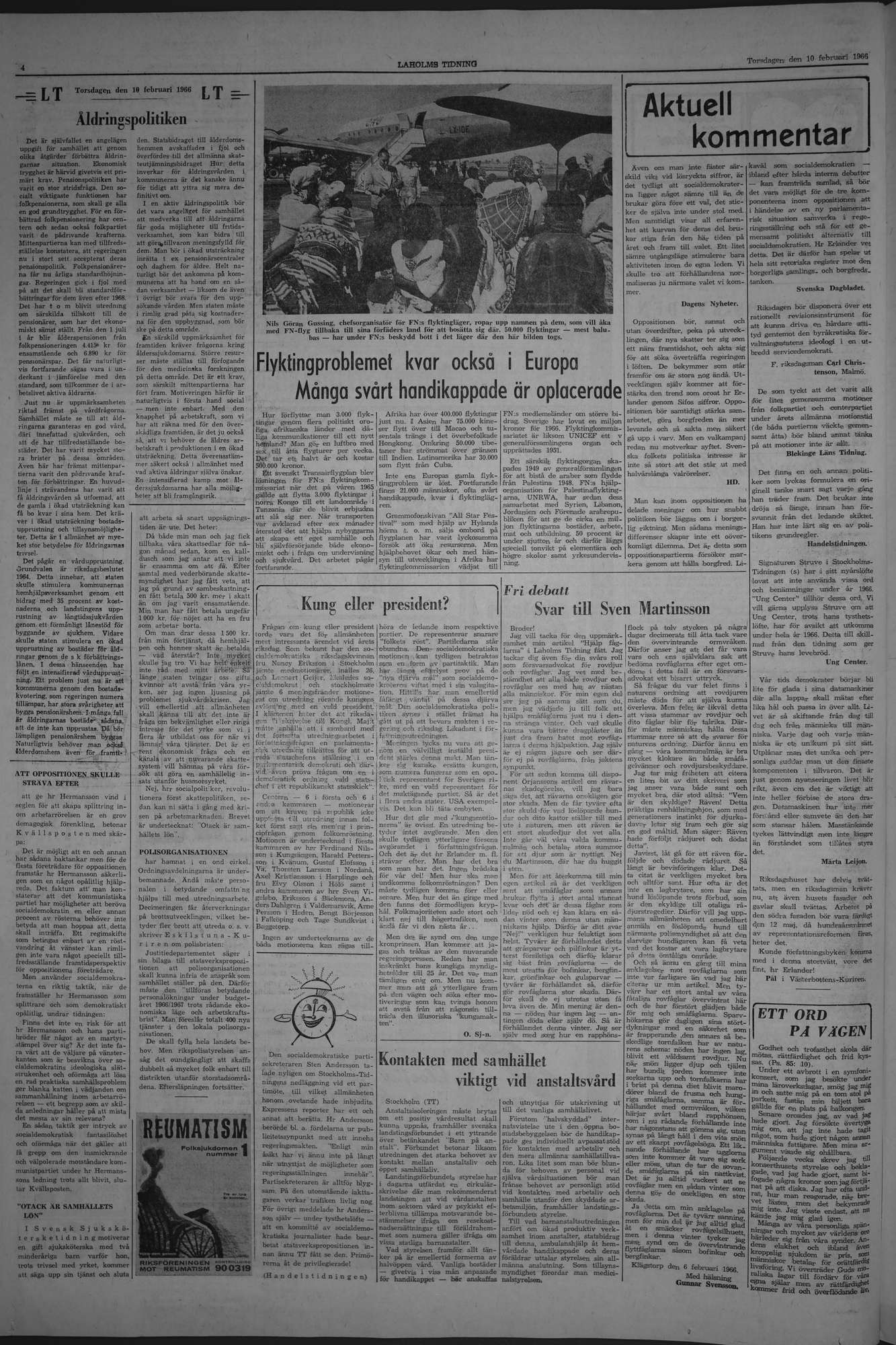 Laholms Tidning Torsdag 10 februari 1966, sida 4